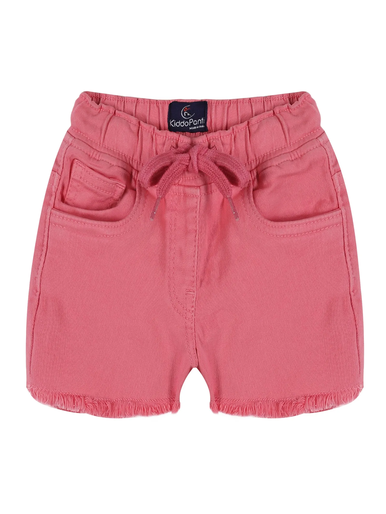 Girls Sleeveless Printed Polo Tee  & Over Dyed Denim Hot Shorts Set