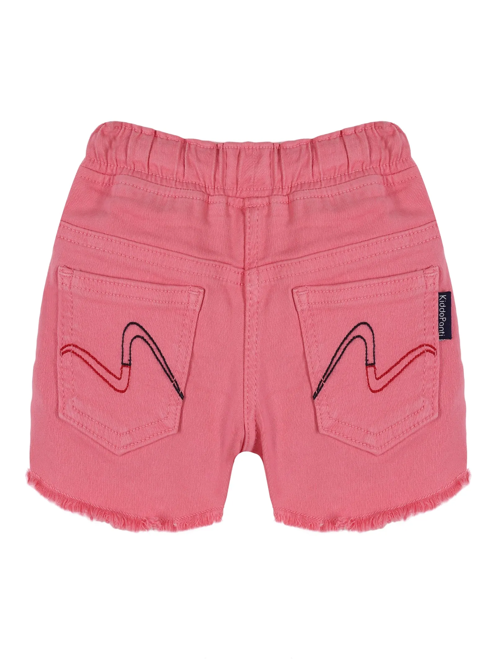 Girls Sleeveless Printed Polo Tee  & Over Dyed Denim Hot Shorts Set