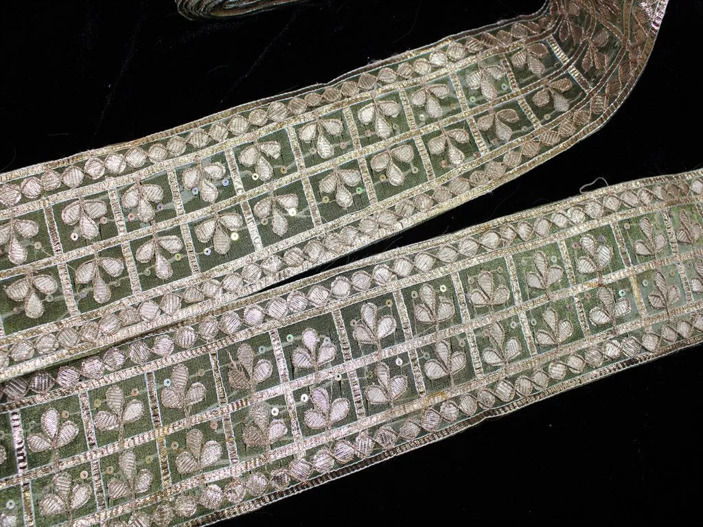 Golden Traditional Gota Work Embroidered Lace