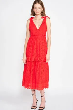 Hanna Eyelet Midi Dress