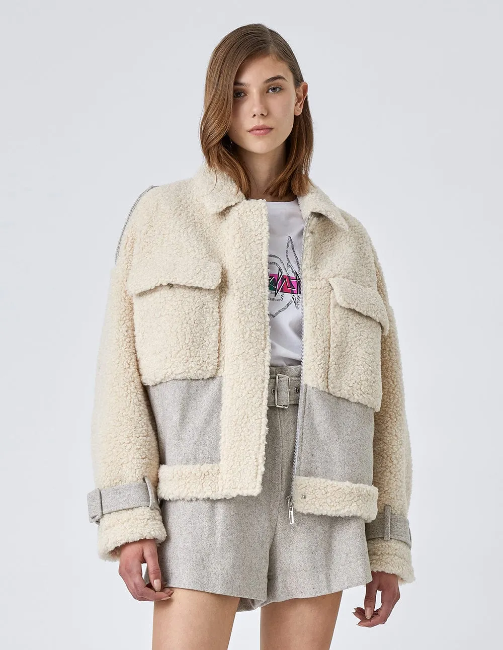 Harrison Brown Faux Fur Short Coat
