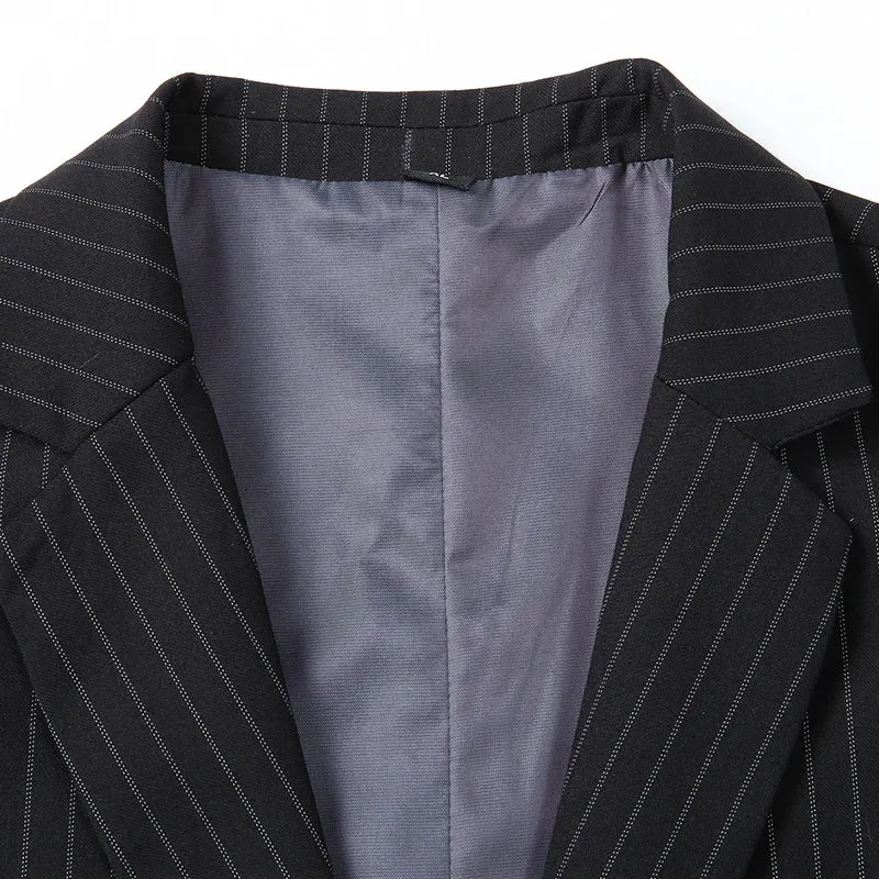 High-End Luxury Striped Suit Blazer