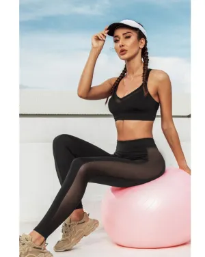 High Waist Mesh Insert Leggings