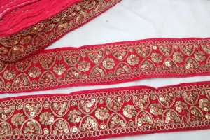 Hot Pink Fancy Sequence Work Trim