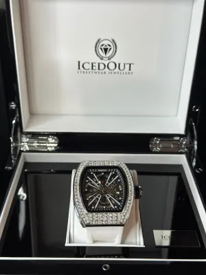 IcedOut Elite Baguette Watch - white ice