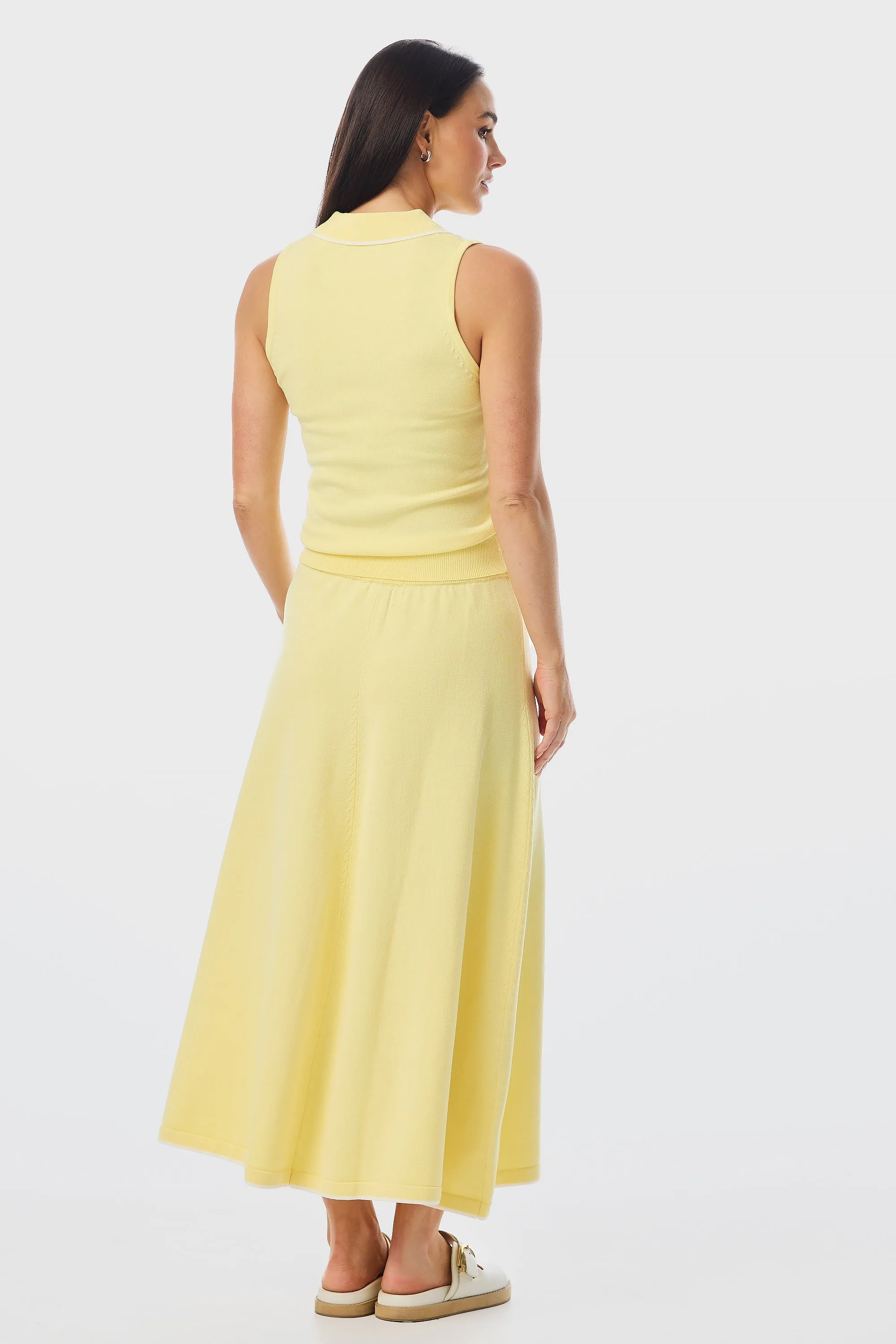 Knit Polo Tank - Limoncello