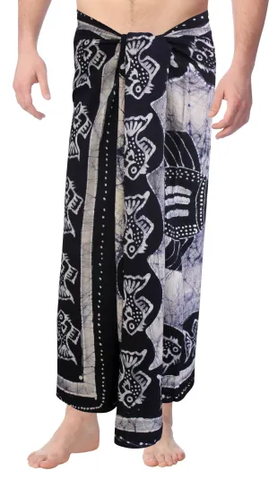 La Leela Men's Hawaiian Beach Wrap Sheer Sarong Swimming Bathing Suit Towel Beachwear Swim Pareo Cover up Long 72"X42"  Blue 130608