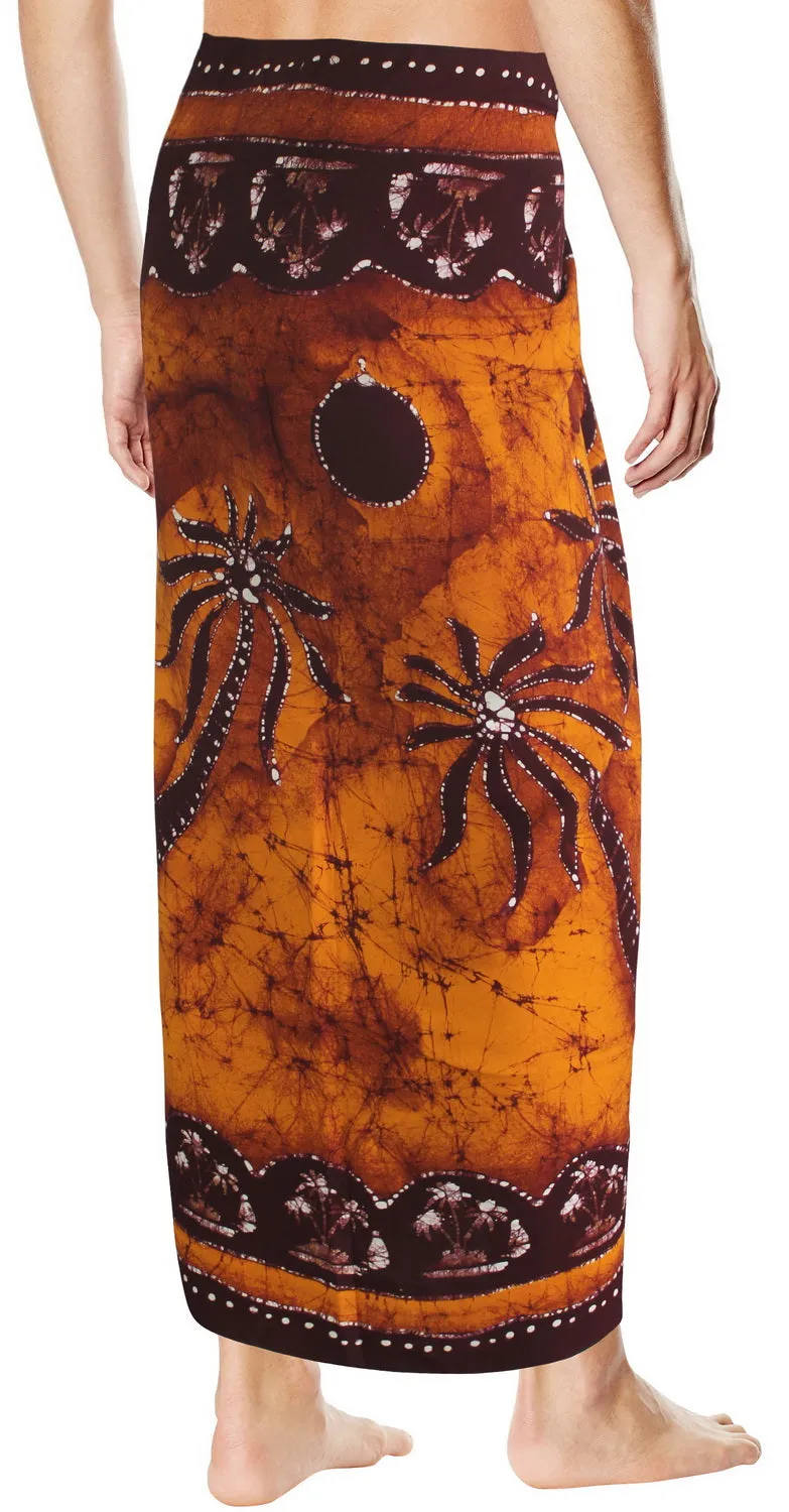 La Leela Men's Hawaiian Beach Wrap Sheer Sarong Swimming Bathing Suit Towel Beachwear Swim Pareo Cover up Long 72"X42"  Brown 130633