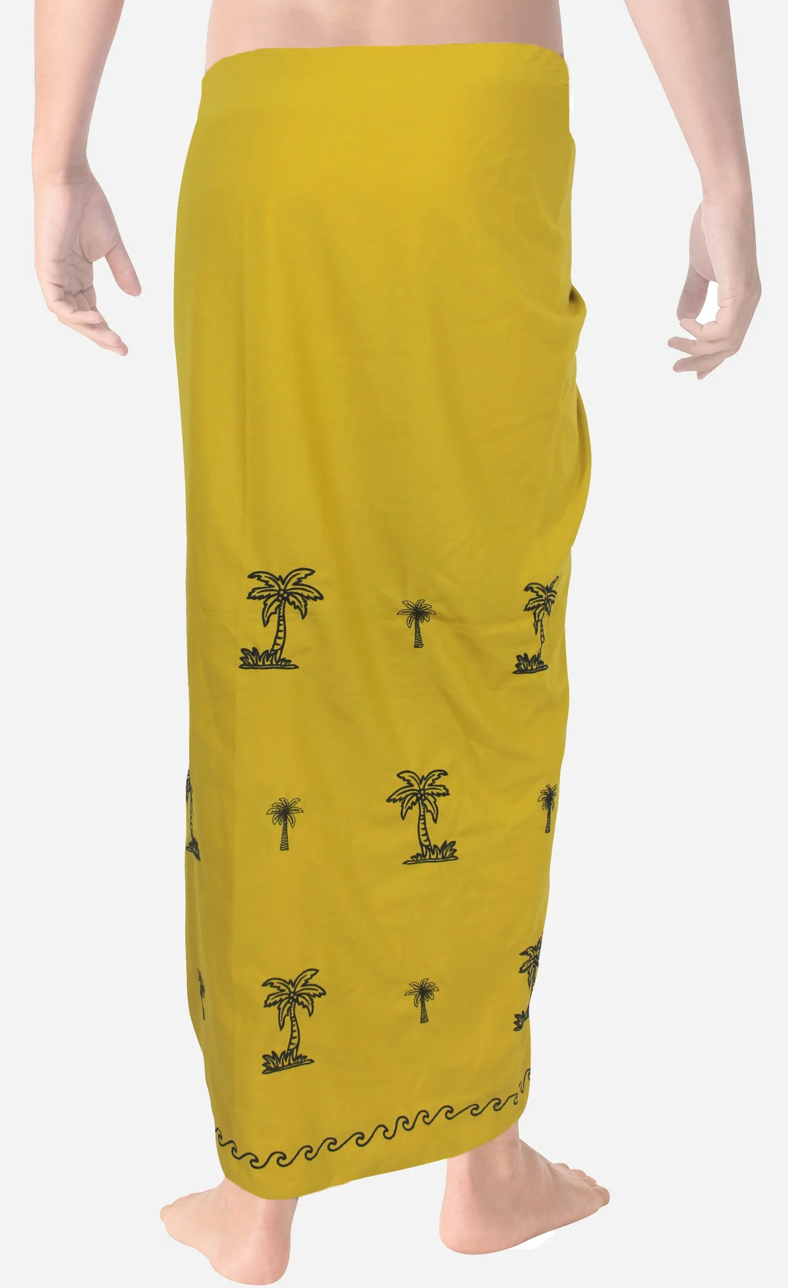 La Leela Men's Hawaiian Beach Wrap Sheer Sarong Swimming Bathing Suit Towel Beachwear Swim Pareo Cover up Long 72"X42"  Green 127067