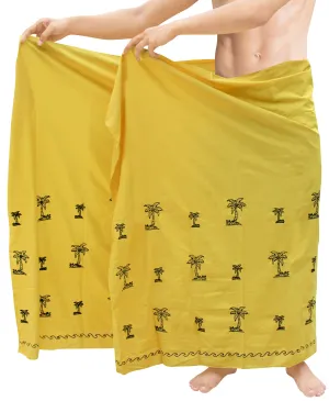 La Leela Men's Hawaiian Beach Wrap Sheer Sarong Swimming Bathing Suit Towel Beachwear Swim Pareo Cover up Long 72"X42"  Green 127067