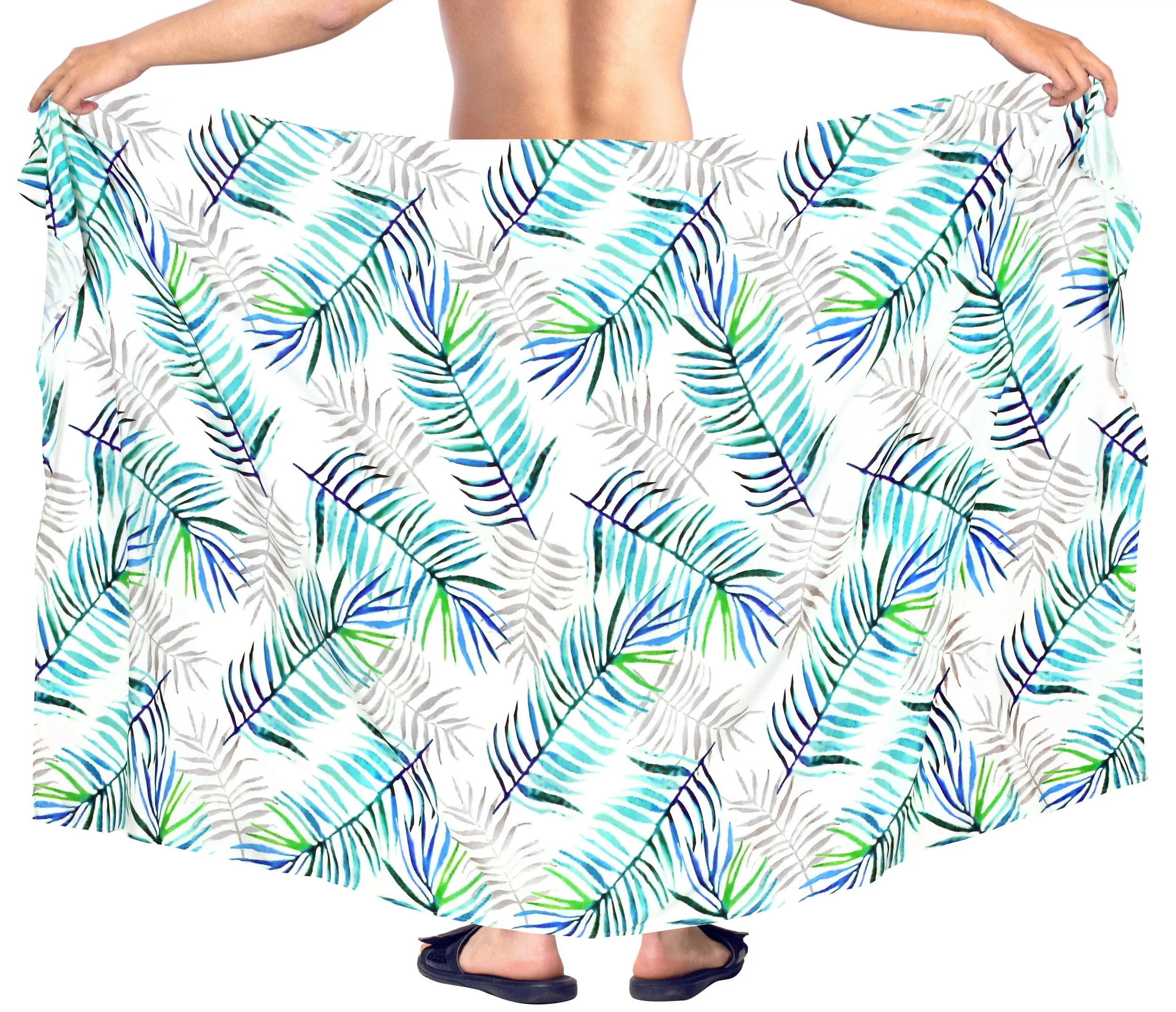 La Leela Men's Hawaiian Beach Wrap Sheer Sarong Swimming Bathing Suit Towel Beachwear Swim Pareo Cover up Long 72"X42"  White 911452