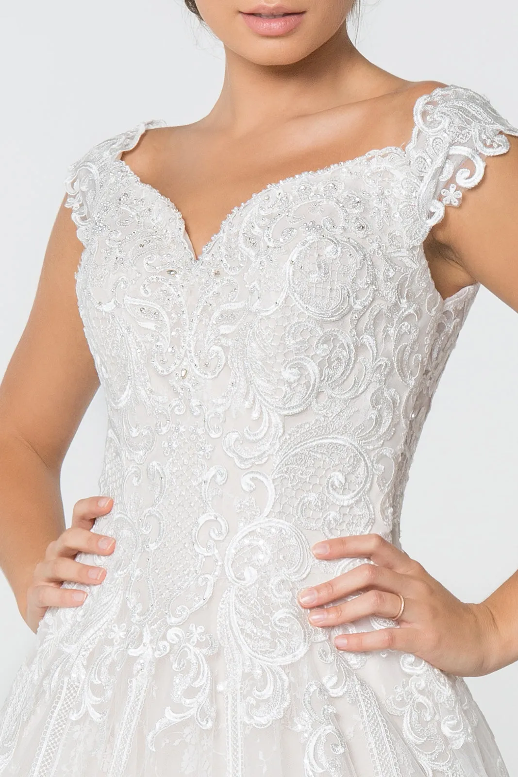 Lace Embellished Bodice A-Line Wedding Gown
 GLGL2823