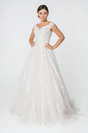 Lace Embellished Bodice A-Line Wedding Gown
 GLGL2823