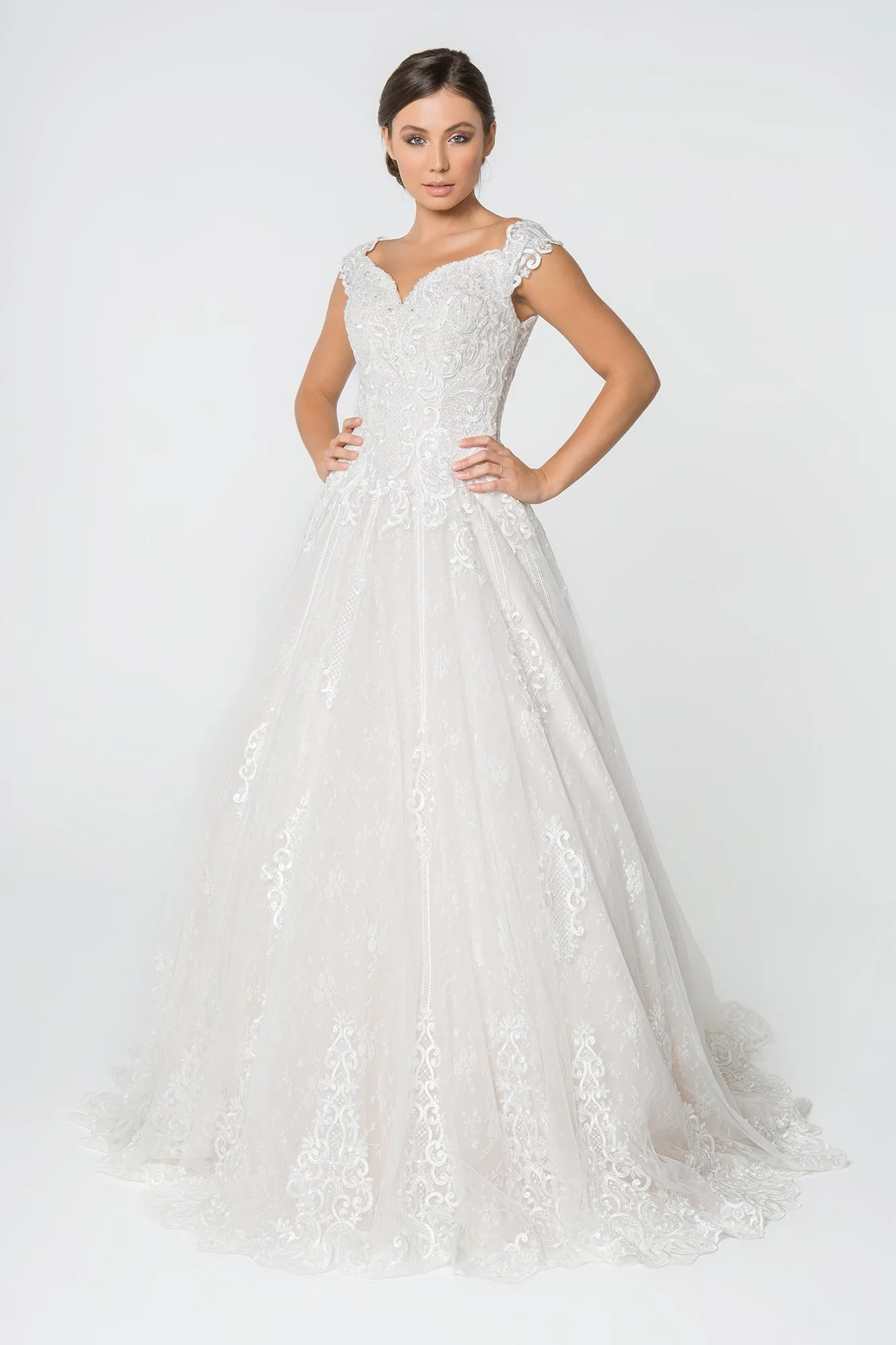 Lace Embellished Bodice A-Line Wedding Gown
 GLGL2823