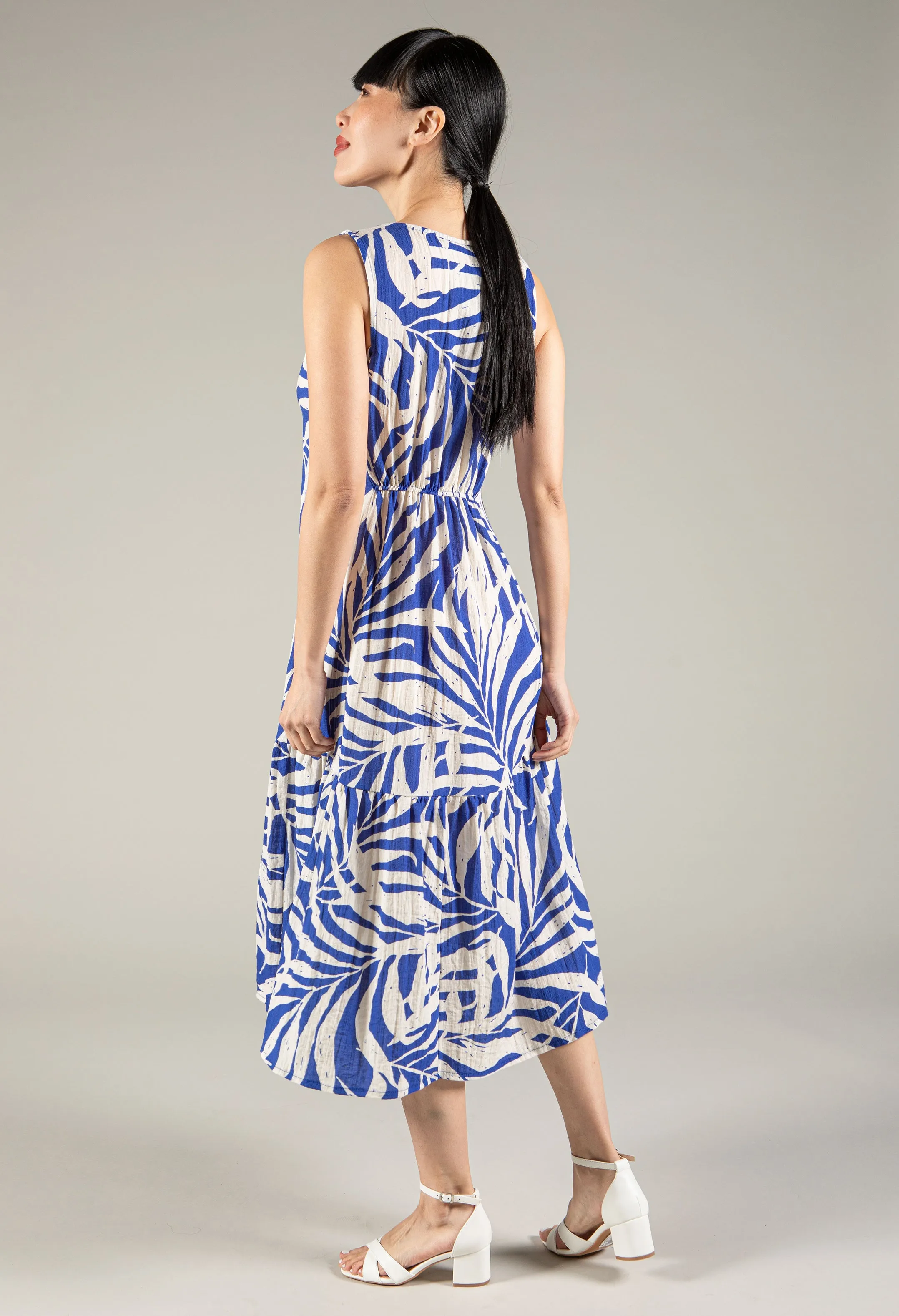 Leaf Print Midi Dress