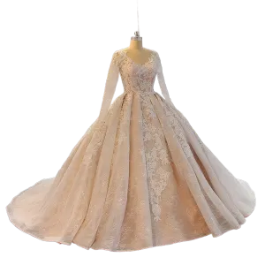 Long Sleeve Ballgown Princess Wedding Gown
