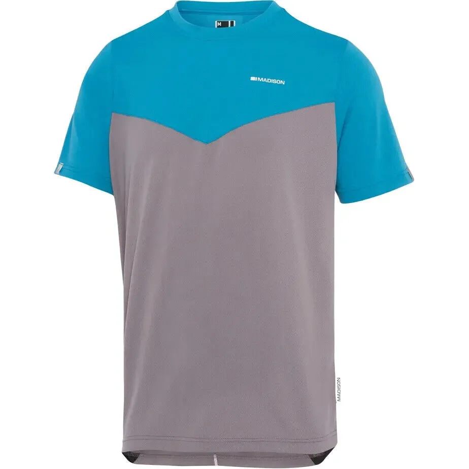 Madison Stellar Men's Short Sleeve Jersey - XXL - Carribean Blue / Cloud Grey
