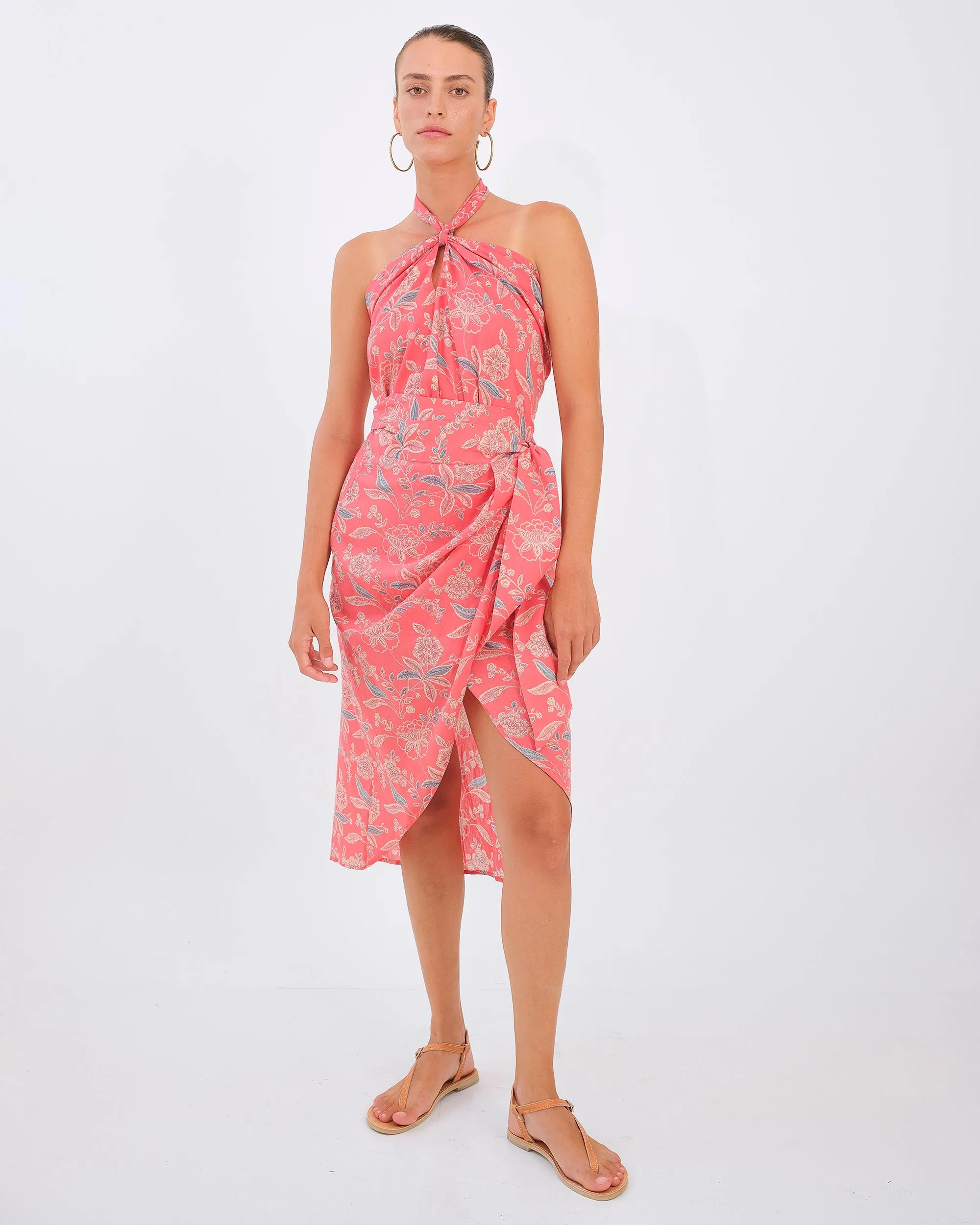 Mai Sarong Skirt - Red Floral by Desert Queen