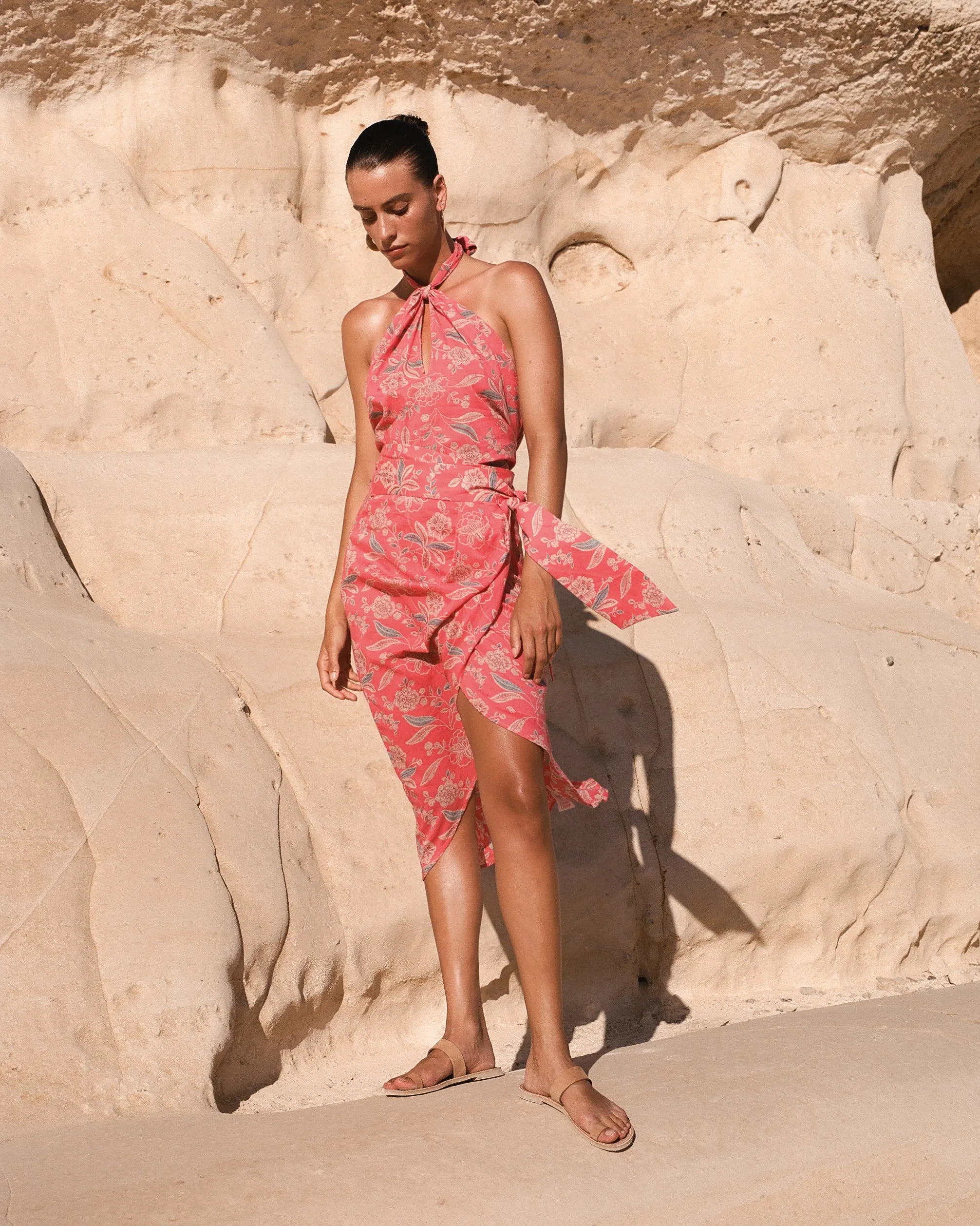 Mai Sarong Skirt - Red Floral by Desert Queen