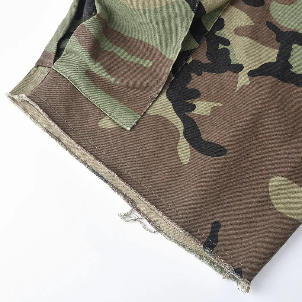 MB FASHION Camo Cargo Shorts with Elastic Waistband 6495LY