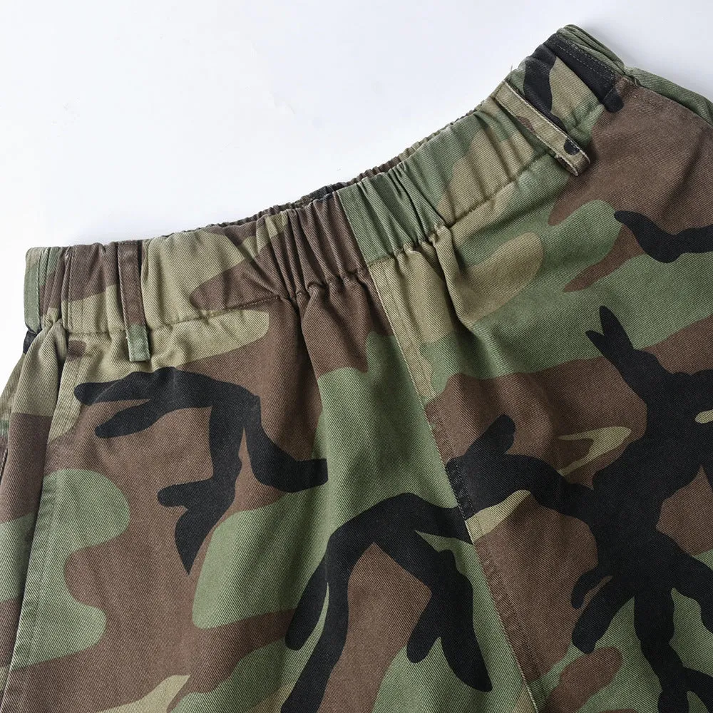MB FASHION Camo Cargo Shorts with Elastic Waistband 6495LY