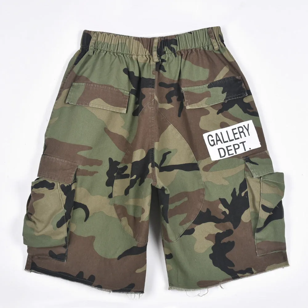 MB FASHION Camo Cargo Shorts with Elastic Waistband 6495LY