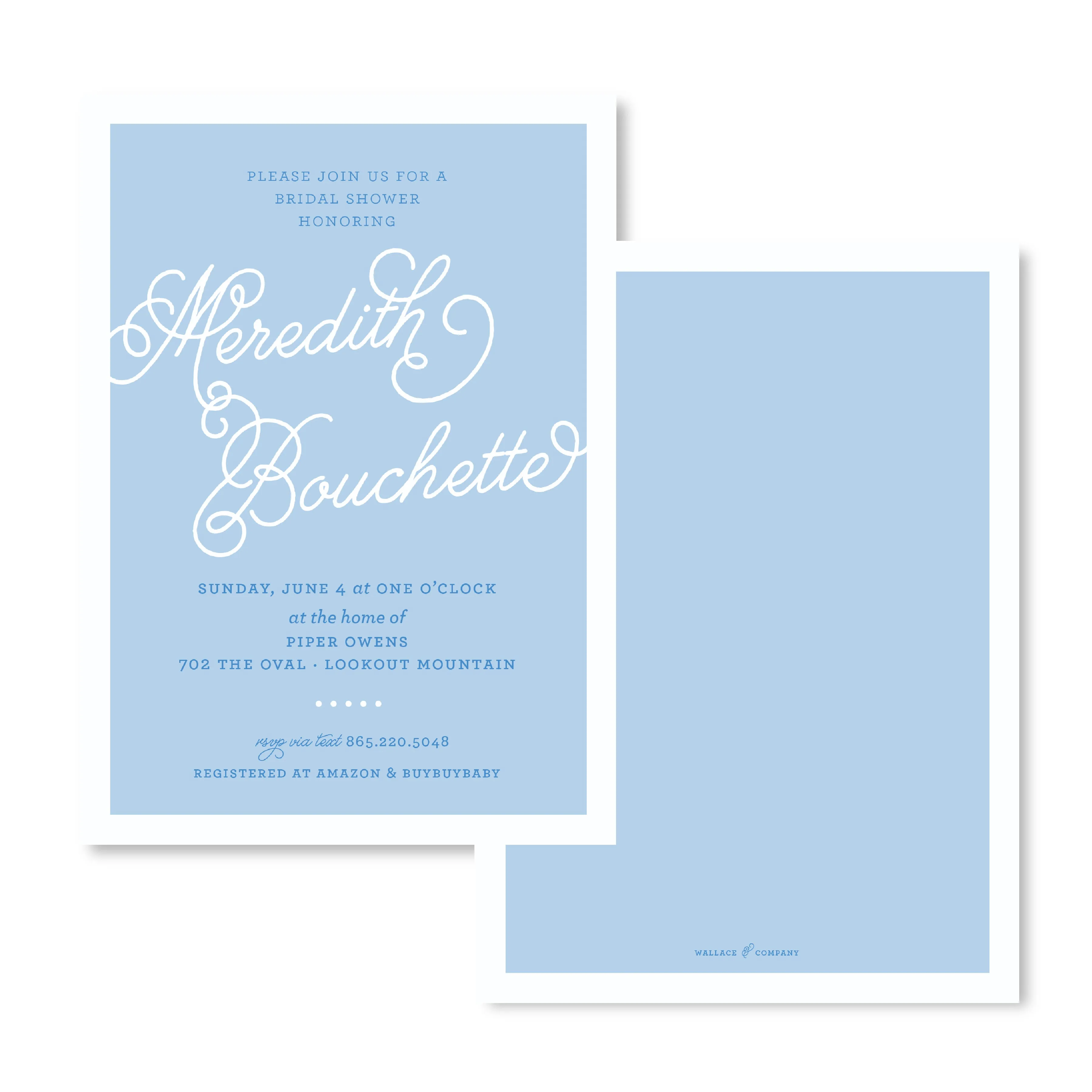 Melanie Blue Invitations