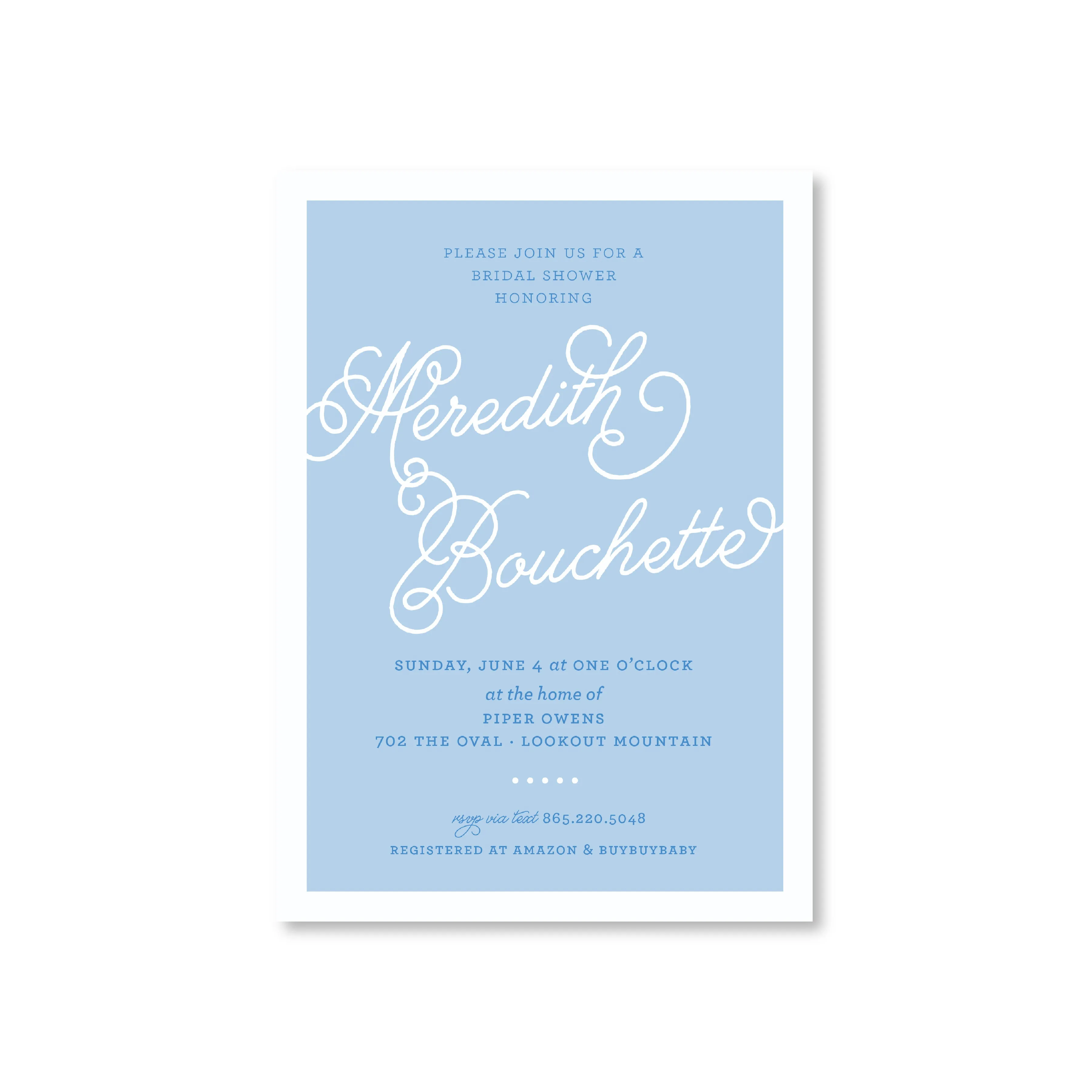 Melanie Blue Invitations
