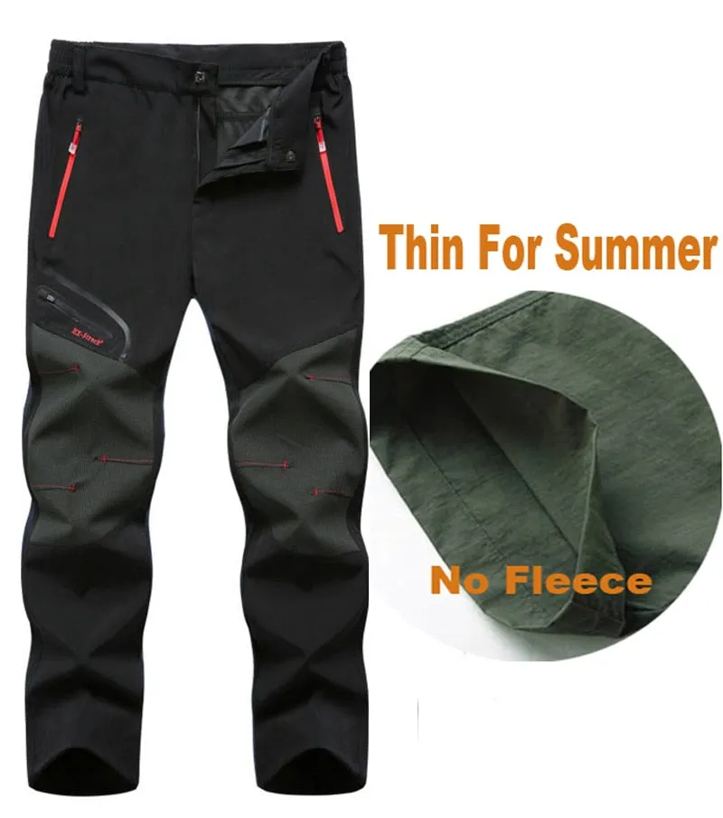 Men Oversized Plus size Winter Softshell Fleece Outdoor Pants Trekking Fish Camp Climb Hiking Ski Warm Travel Trousers Free ship