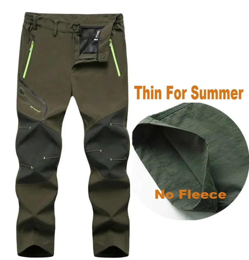Men Oversized Plus size Winter Softshell Fleece Outdoor Pants Trekking Fish Camp Climb Hiking Ski Warm Travel Trousers Free ship