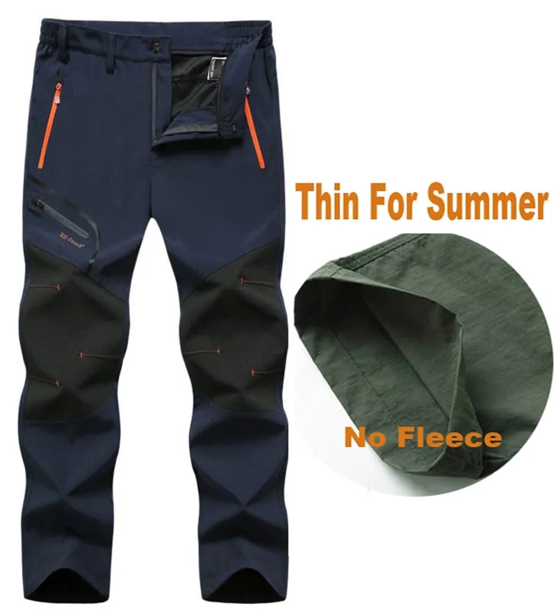 Men Oversized Plus size Winter Softshell Fleece Outdoor Pants Trekking Fish Camp Climb Hiking Ski Warm Travel Trousers Free ship