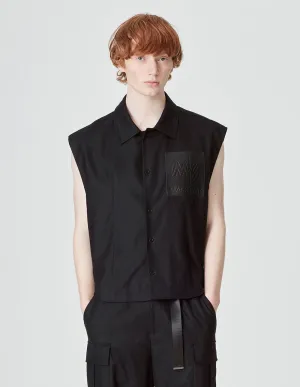 Men's Black Wool Blend Vest