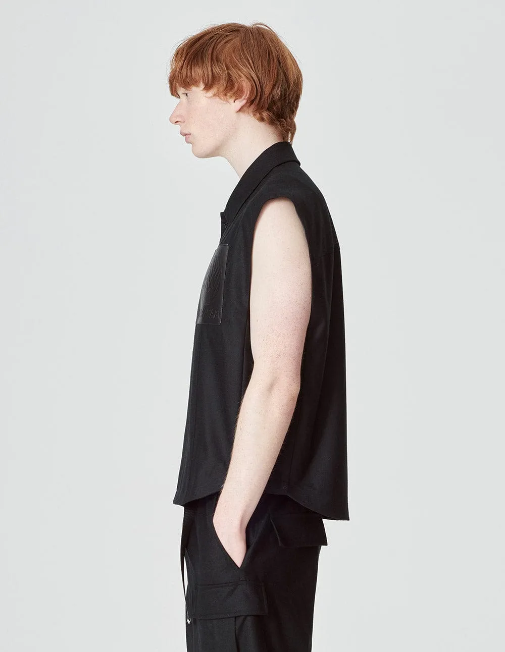 Men's Black Wool Blend Vest