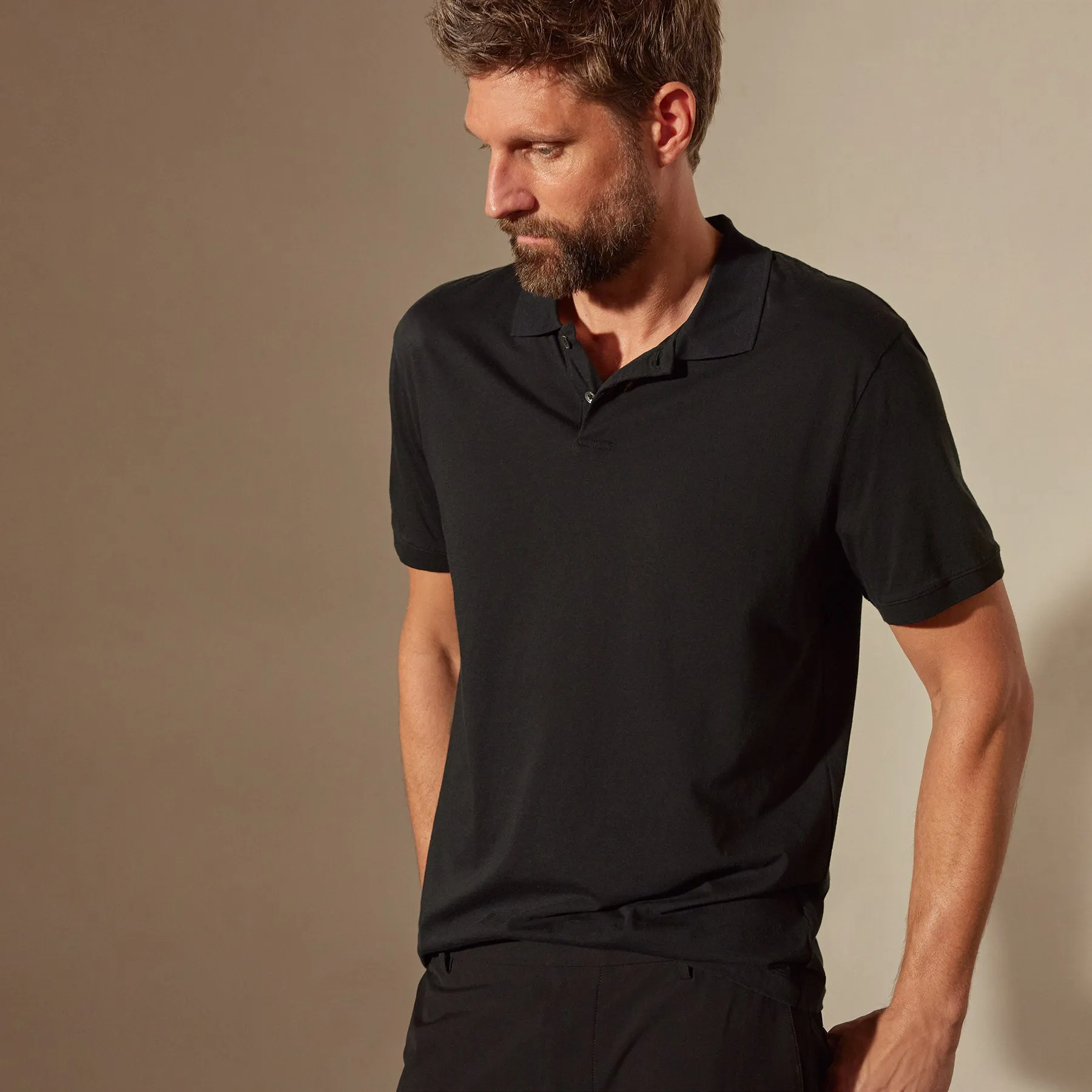 Men's Luxe Lotus Jersey Polo Gift Set - Black/White/French Navy