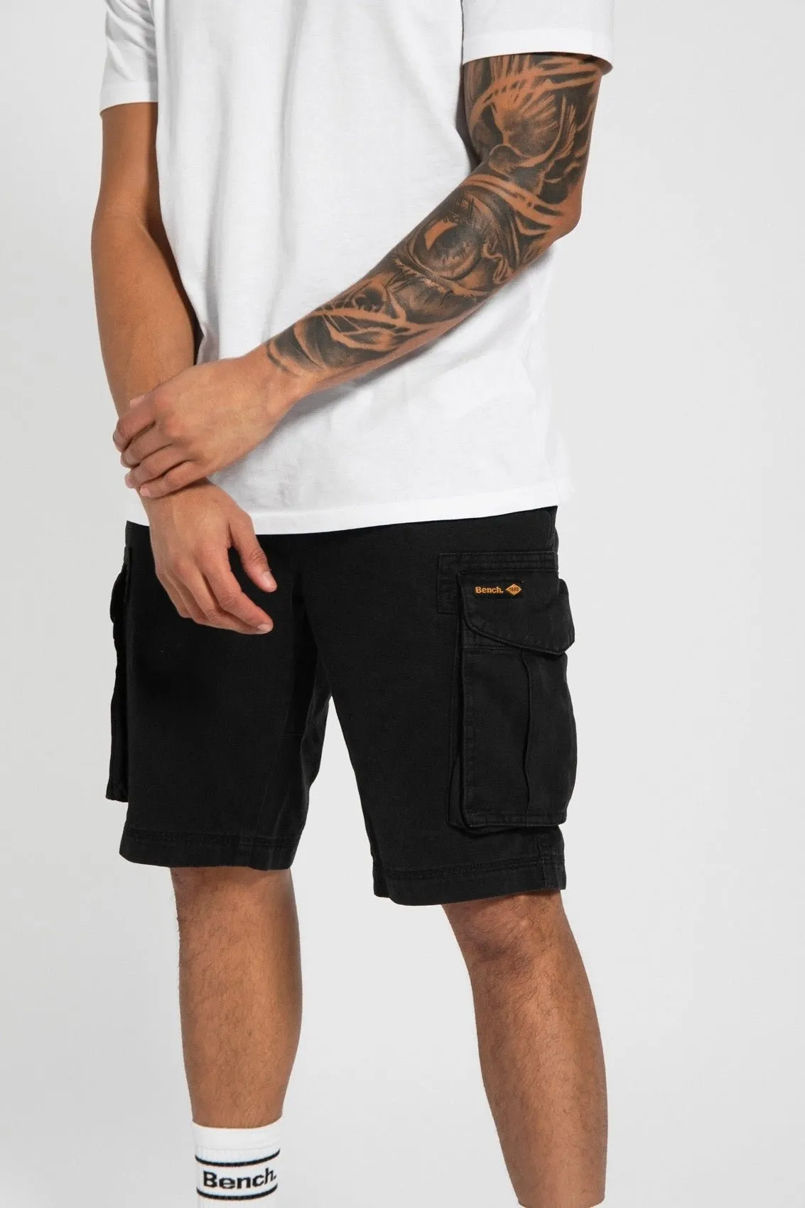 Mens 'NOAHS' Cargo Shorts - BLACK