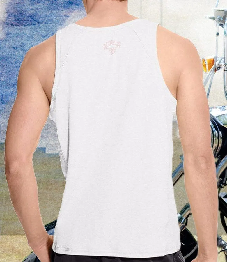 Men's Red Bear White Muscle Shirt