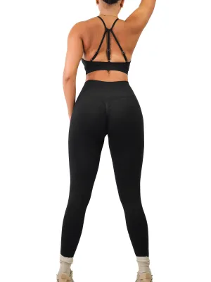 Mid Waist Contour Leggings (Black)