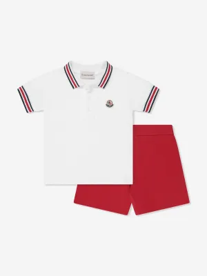 Moncler Enfant Baby Boys Polo Shirt And Shorts Set in Red