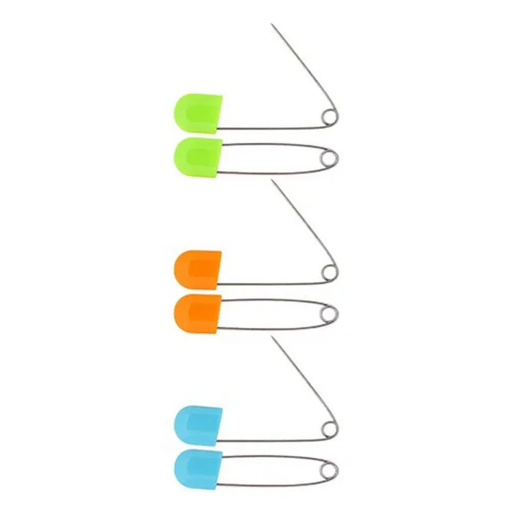 Multi Color Safety Pins - Pack Of 6 (Color May Vary)