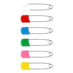 Multi Color Safety Pins - Pack Of 6 (Color May Vary)