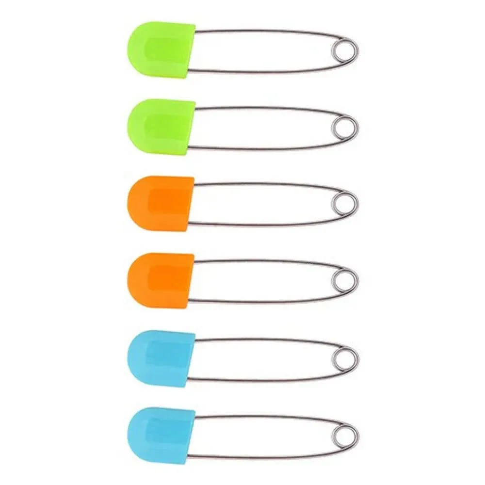 Multi Color Safety Pins - Pack Of 6 (Color May Vary)
