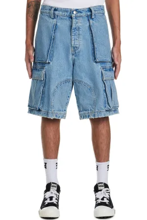 NAHMIAS | DENIM LOGO CARGO SHORTS