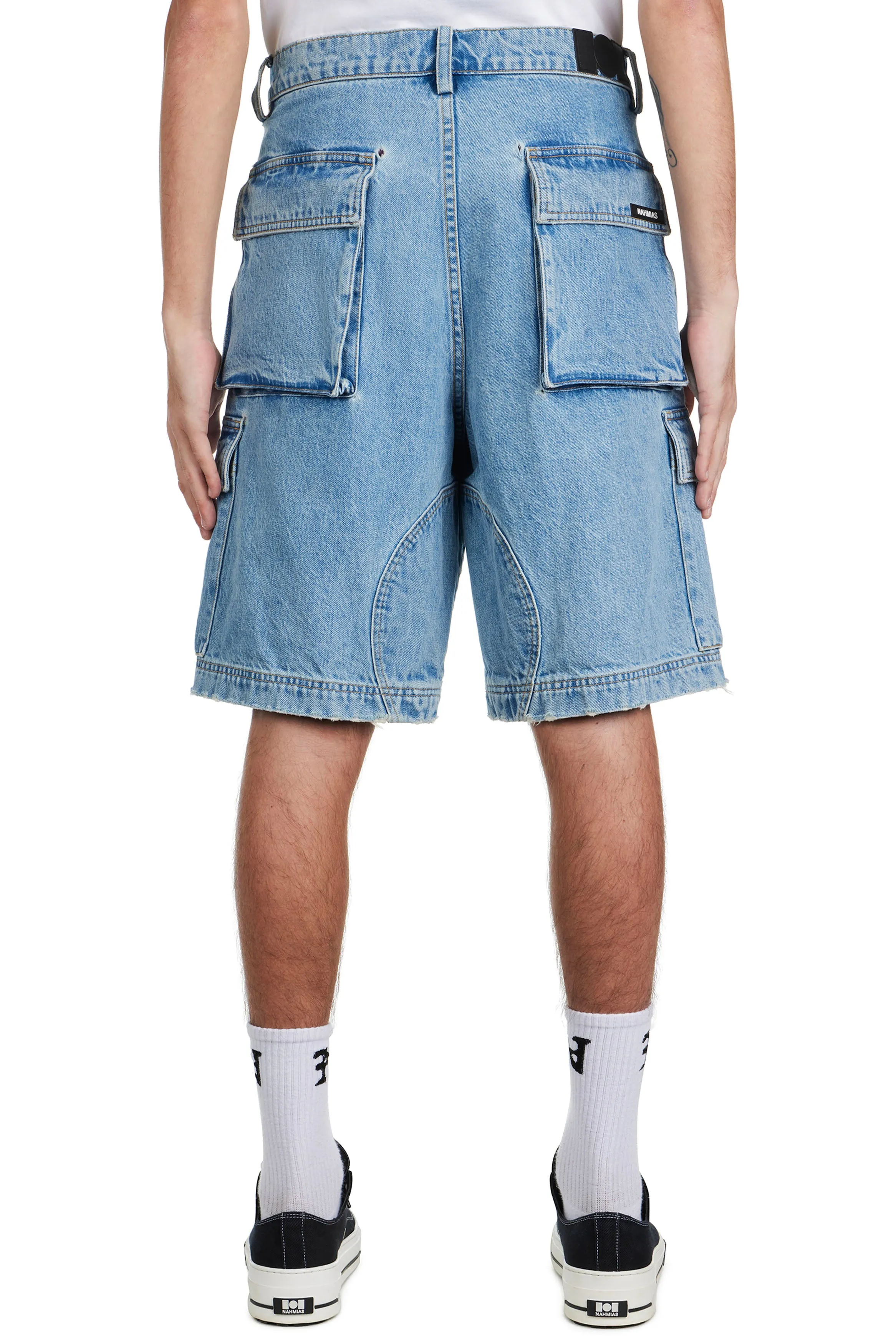 NAHMIAS | DENIM LOGO CARGO SHORTS