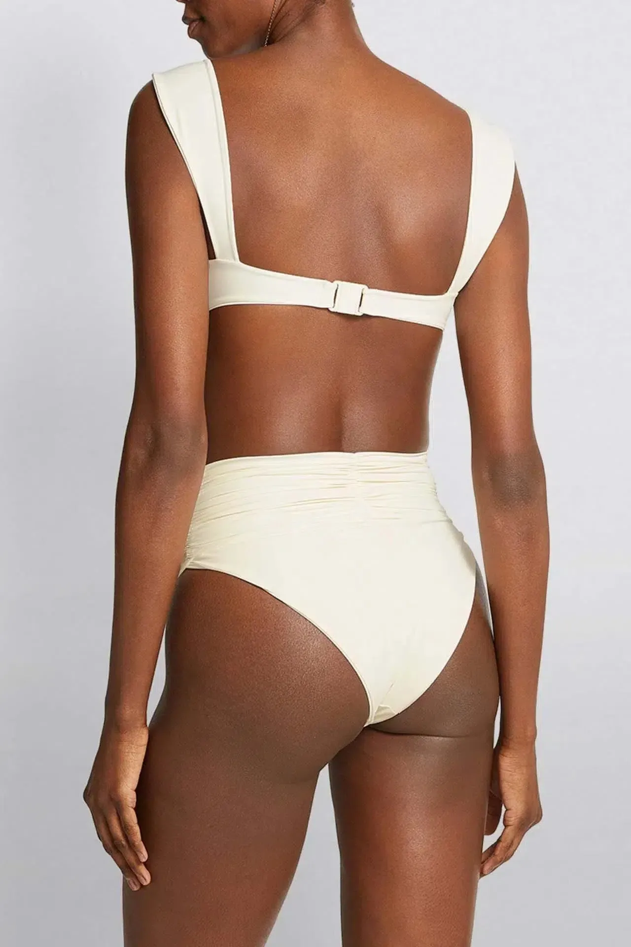 Naiad – Minimalist design – Embellished ruched bikini set