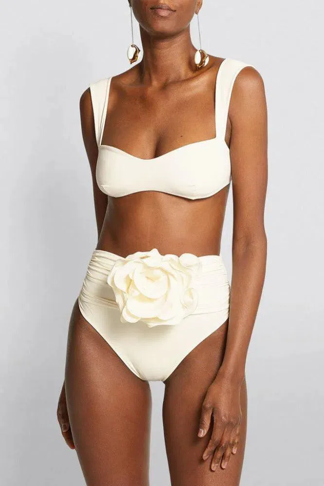 Naiad – Minimalist design – Embellished ruched bikini set