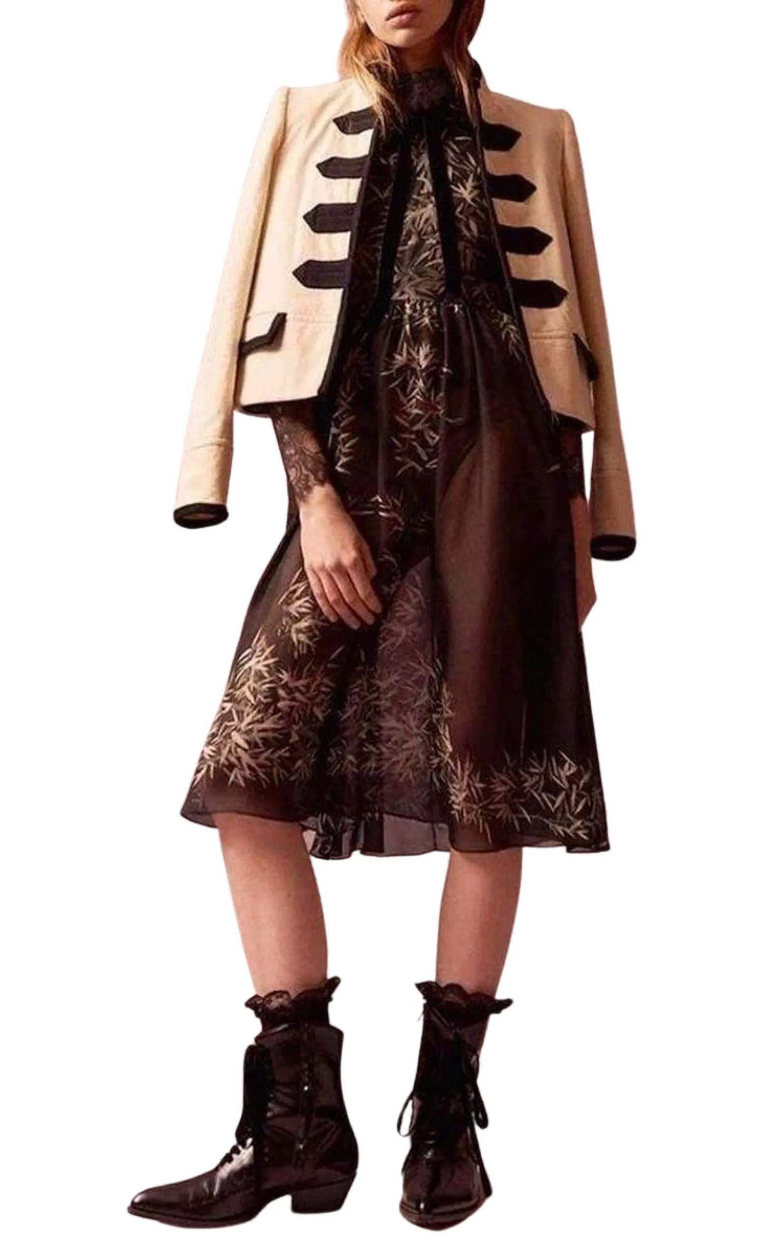 Natural Gabardine Military Jacket