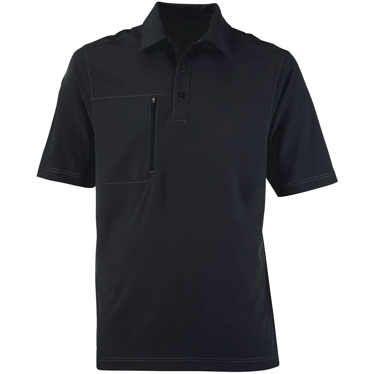 North End Men's Black Excursion Crosscheck Performance Woven Polo