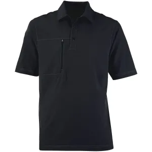 North End Men's Black Excursion Crosscheck Performance Woven Polo