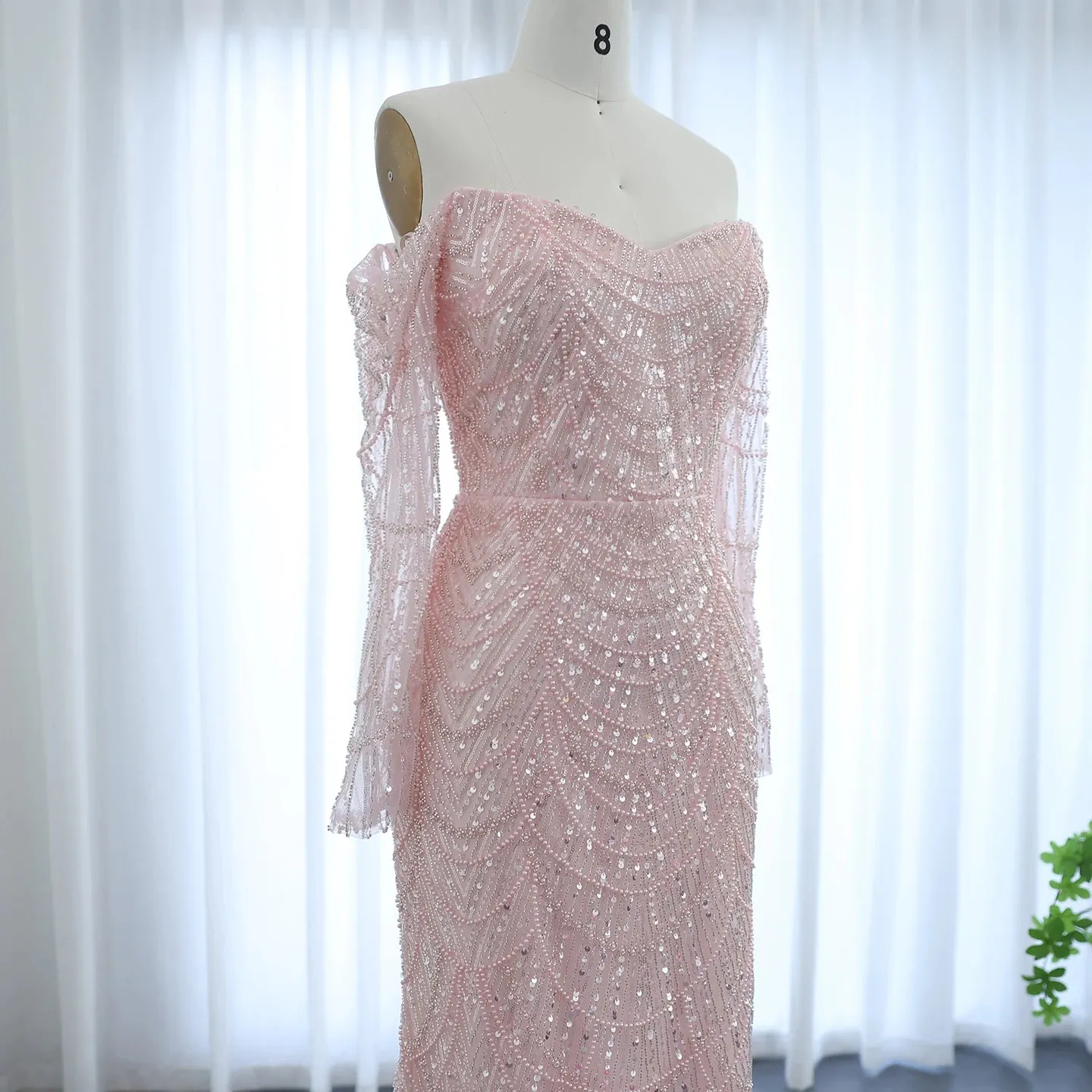 Off the Shoulder Mermaid Long Sleeves Party Gowns