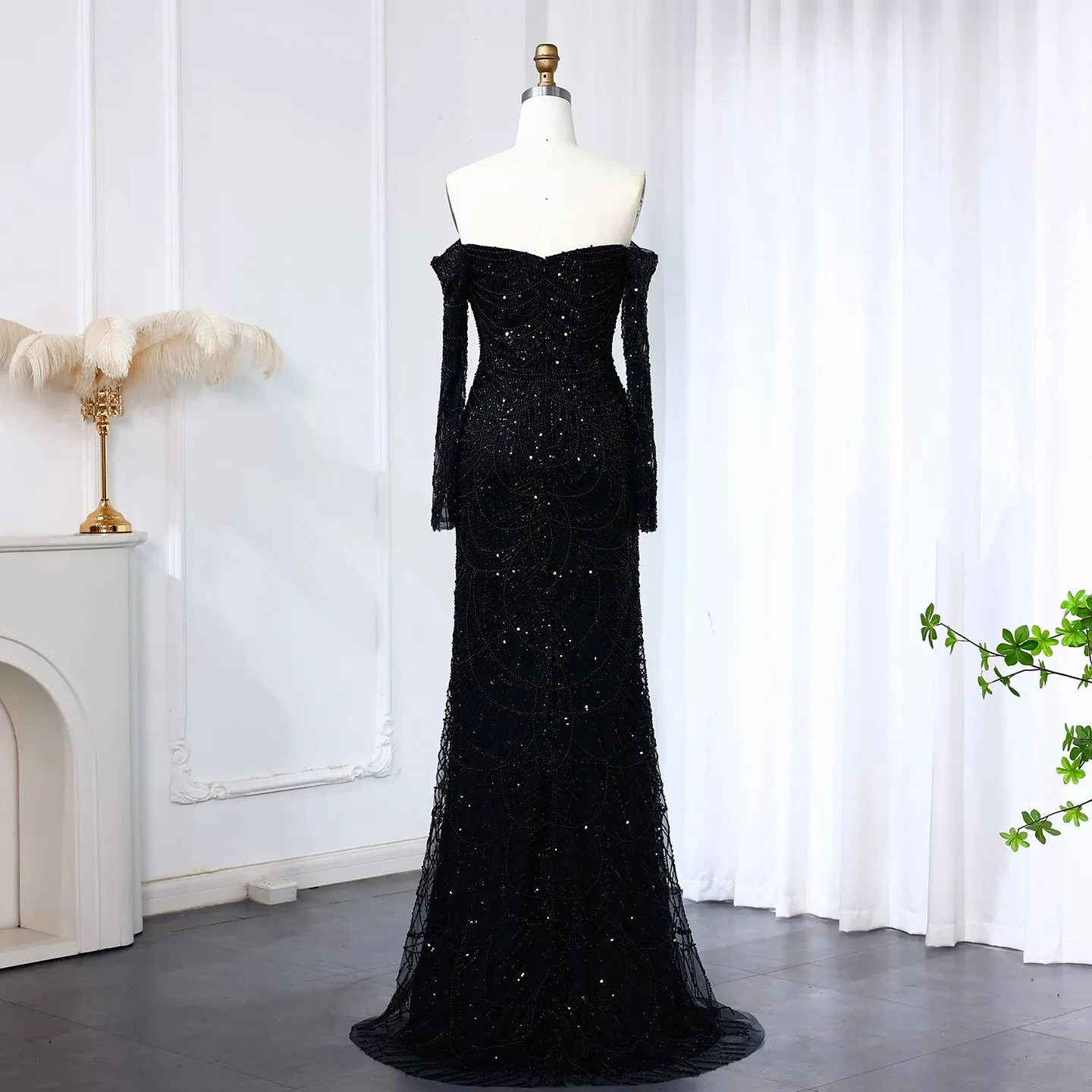Off the Shoulder Mermaid Long Sleeves Party Gowns